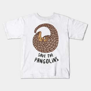 Save the Pangolins - Curled up Pangolin Kids T-Shirt